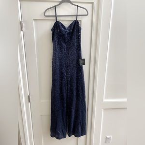 Lulus Navy Sequined Jumpsuit